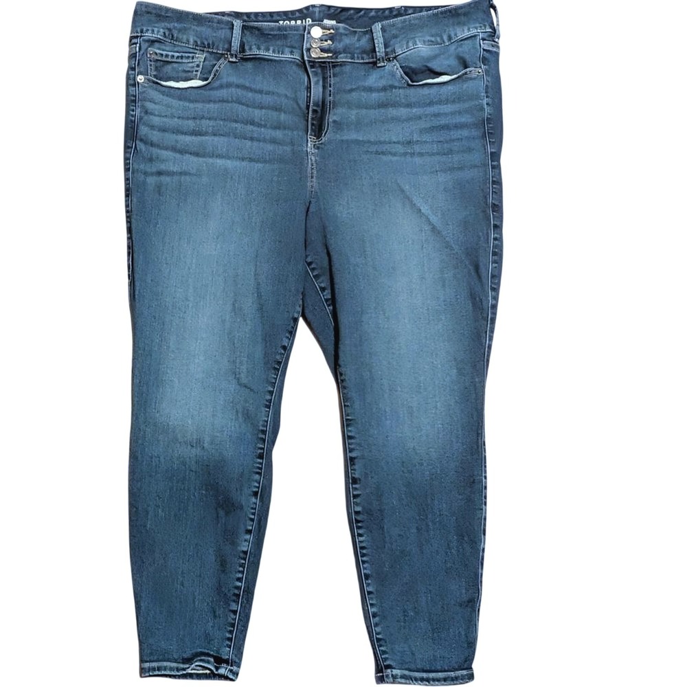 Torrid Jegging‎ Jeans Plus 24 Dark Faded Denim Wash Skinny Leg Pants High Rise